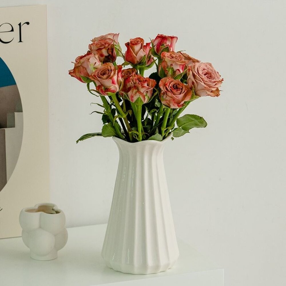 Classic Cream Vase for Fresh or Faux Flowers